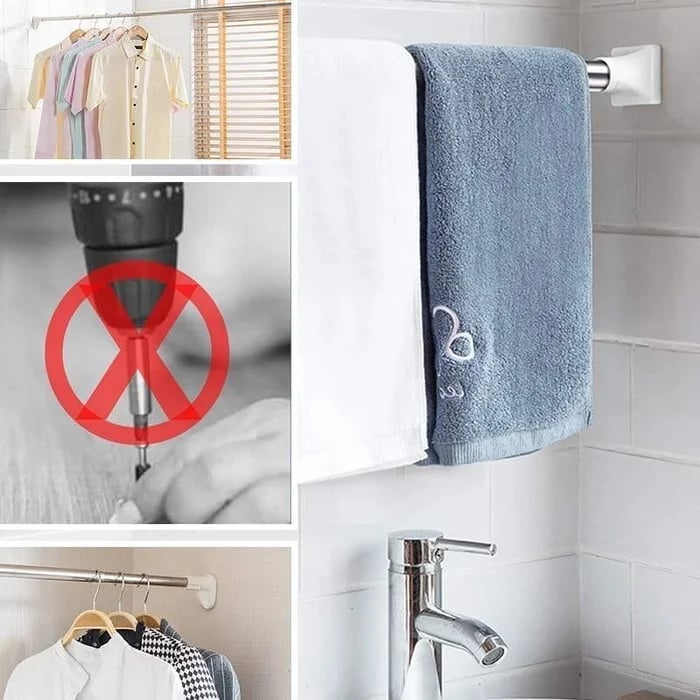 Perforation-free Wardrobe Hanging Support Hanger Expansion Rod