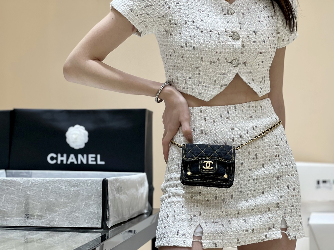 Chanel 23S Spring/Summer Collection Limited Edition Mini Denim Messenger Bag