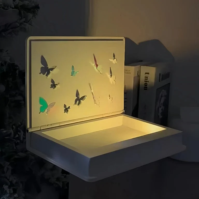 📚🦋Limited Edition Dynamic Stained Butterfly Book Lamp🌈🌈（Can emit 16 vibrant colors）