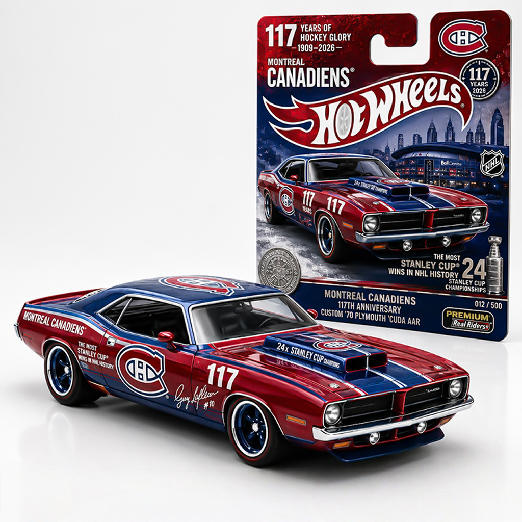 Hot Wheels Canadiens 117th Anniversary 70 Plymouth Cuda