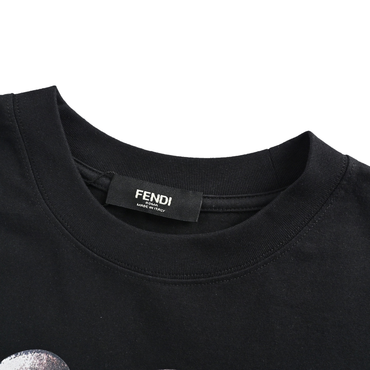 Fendi 25ss cartoon character hand-painted print short sleeves