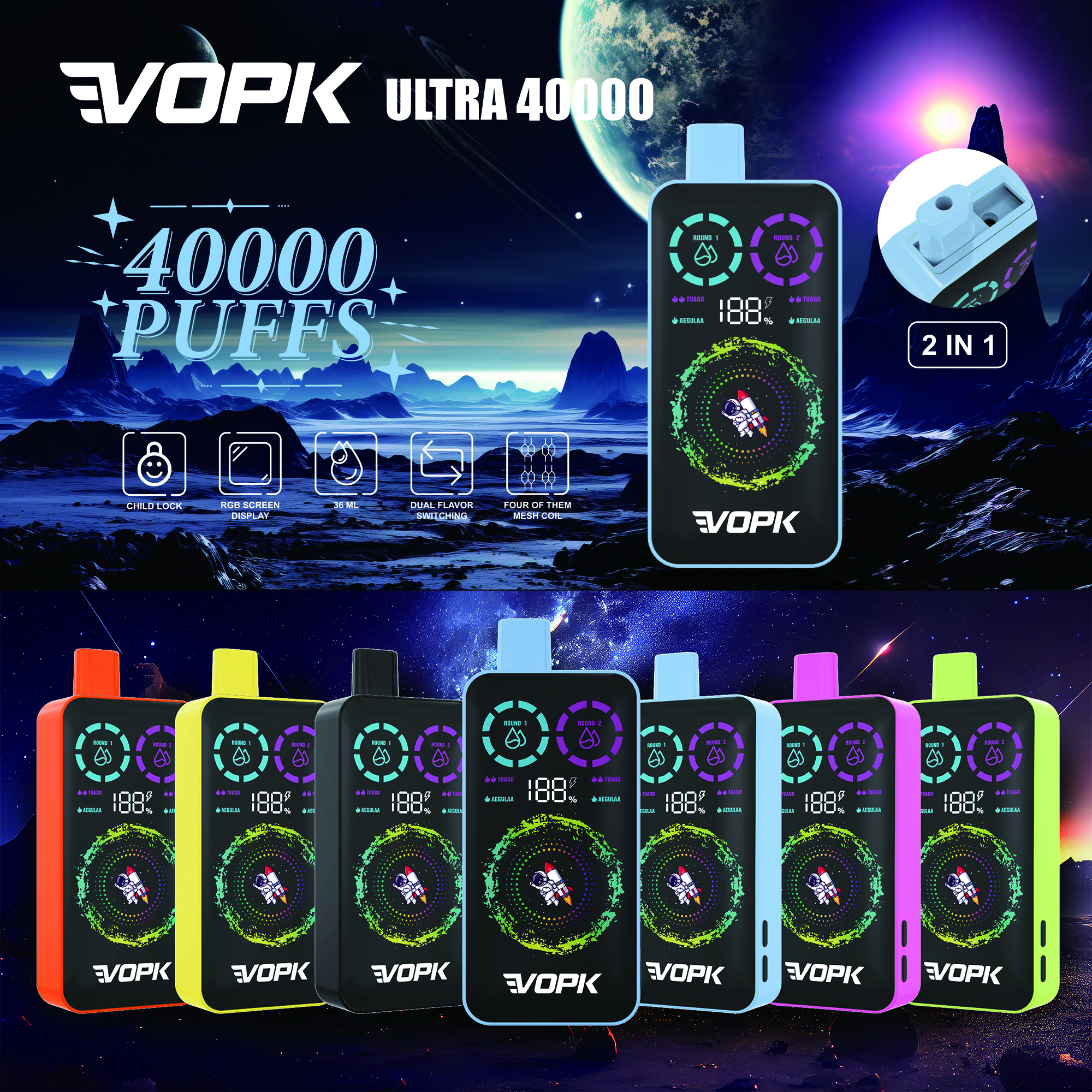 ULTRA 40000 Puffs - Double Taste Disposable Vape