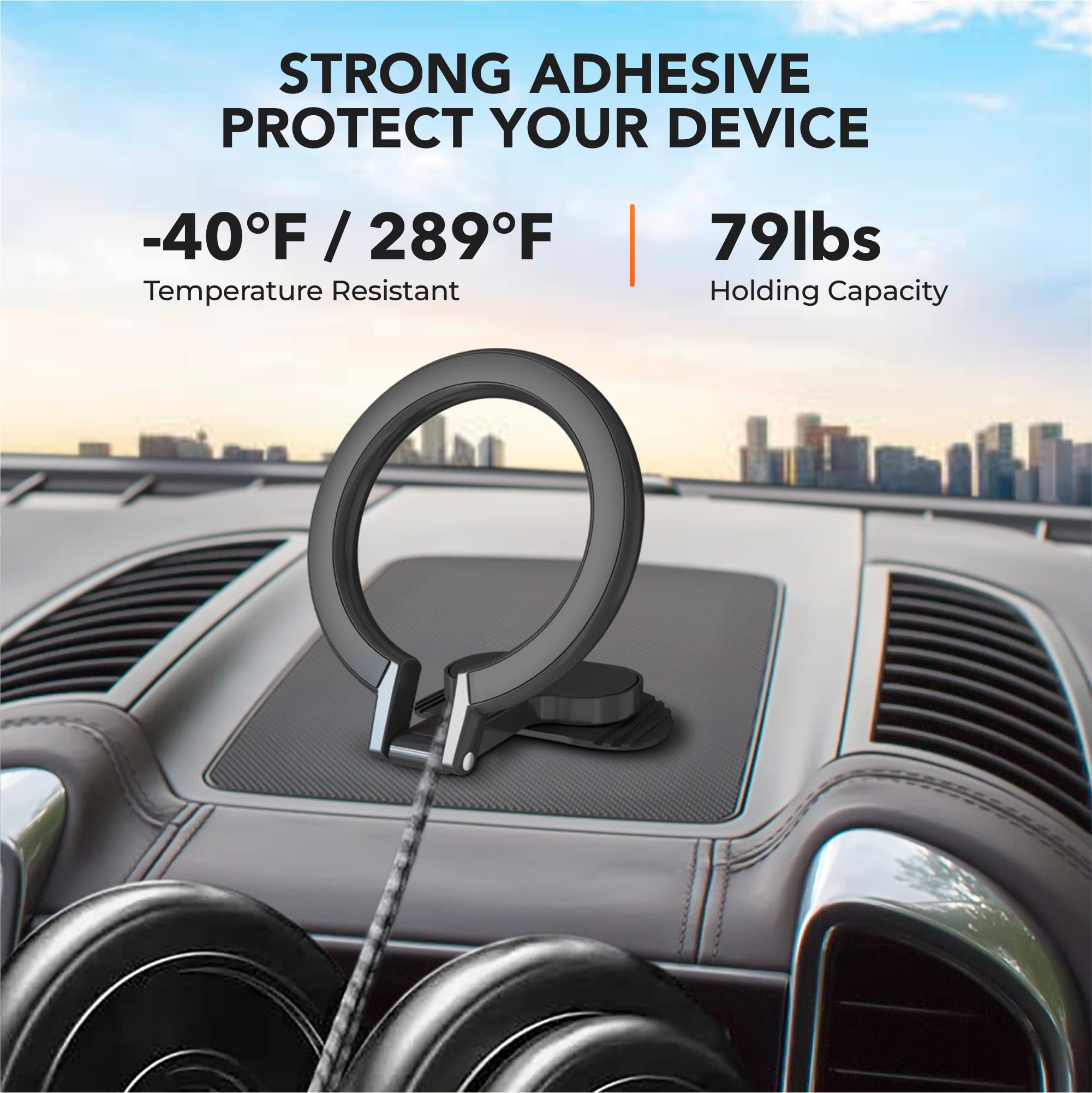 🔥Last Day 50% OFF🔥New Magsafe Car Mount Magnetic Ring Holder: Foldable Phone Navigation Stand
