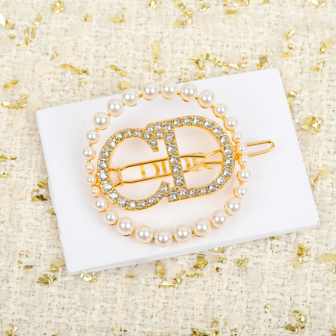 Dior Beaded CD Crystal Hairpin