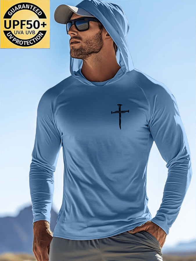 🔥Hot Sale Picks 🔥Men's Faith Outdoor Sun Protection Breathable Cool Hooded Sun Protection Long Sleeve Top