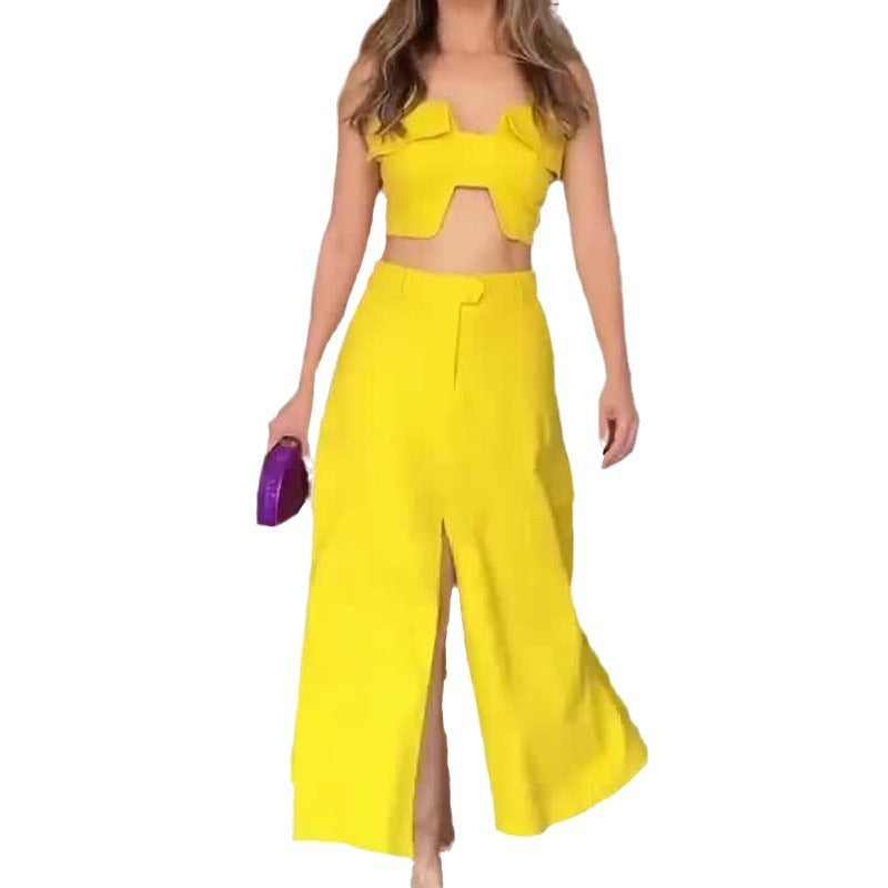 Wide Leg Dress Suit for Women with High Waist