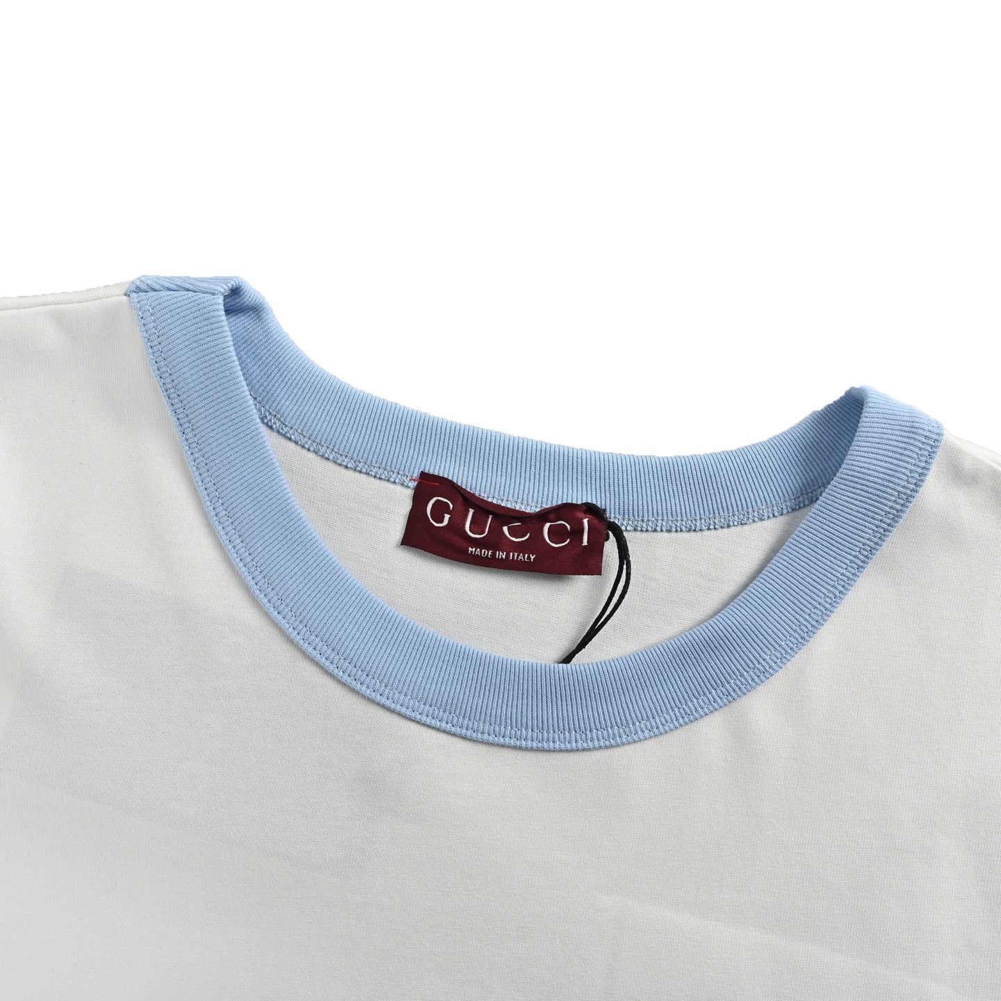 Gucci 25ss blue threaded double G embroidered short sleeve