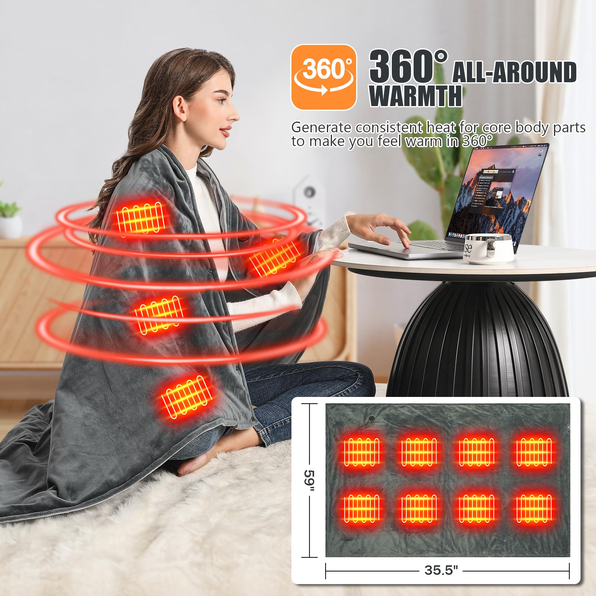 Smart Portable Heated Blanket/Shawl (Buy 2 Free Shipping & extra 10% off)
