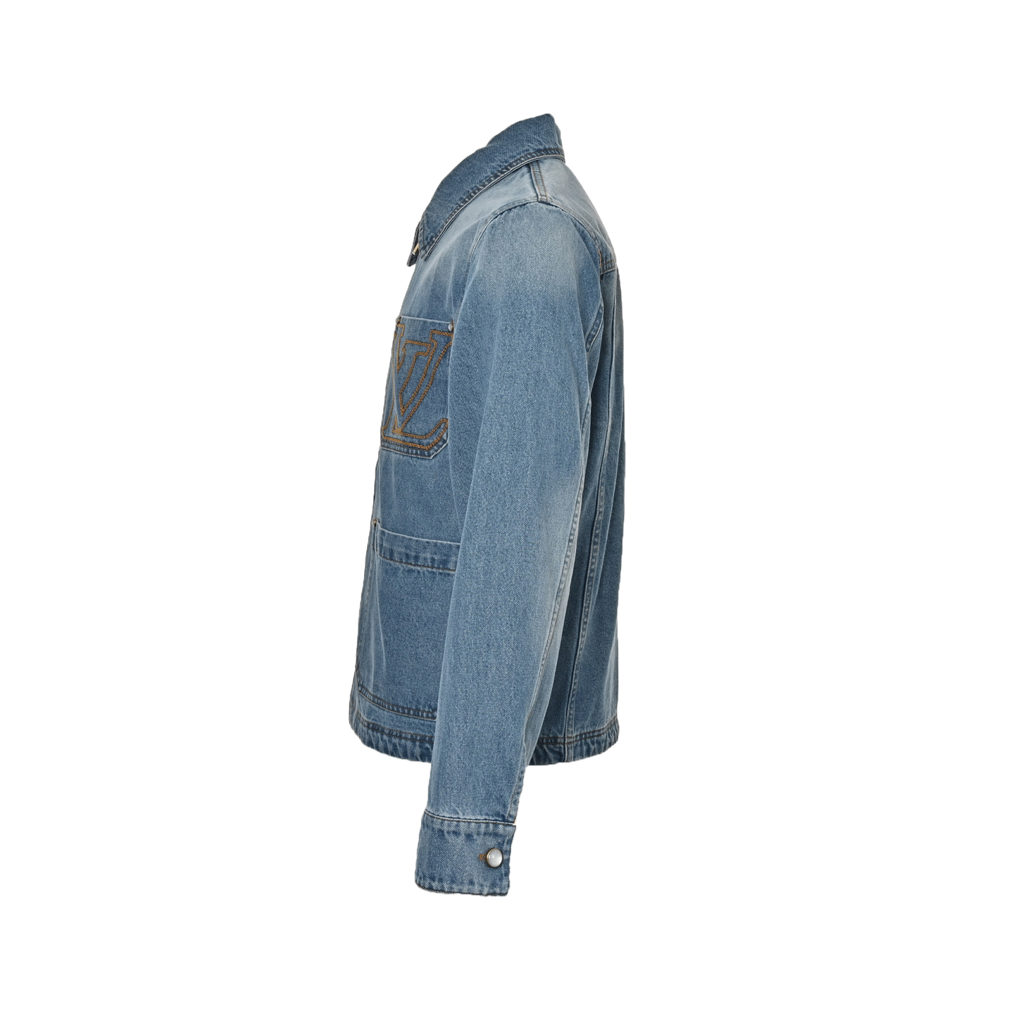 Louis Vuitton 25ss pocket embroidered zip-up denim jacket
