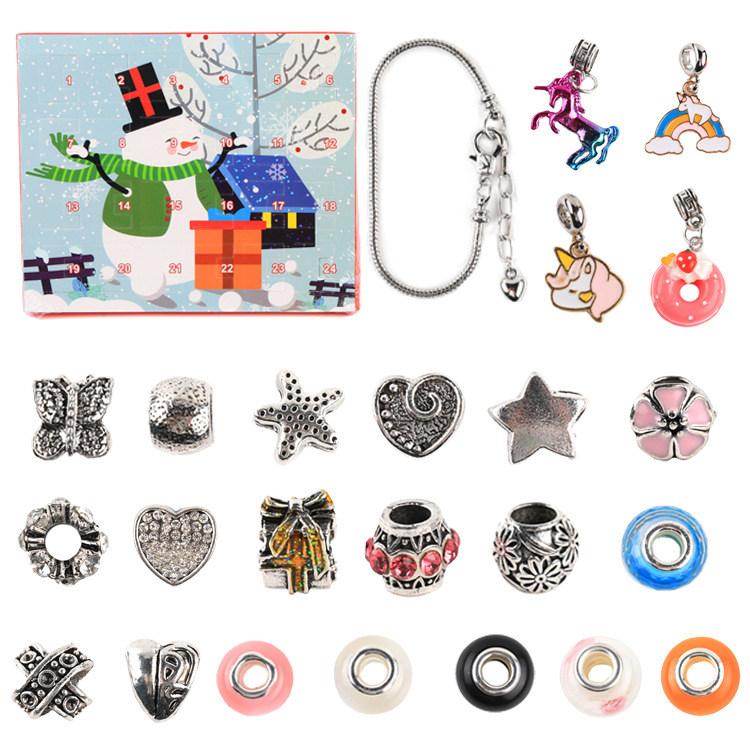 (The best gift for kids in 2024🎁) 24-piece DIY Christmas Advent Calendar Bracelet Set Blind Box🎄