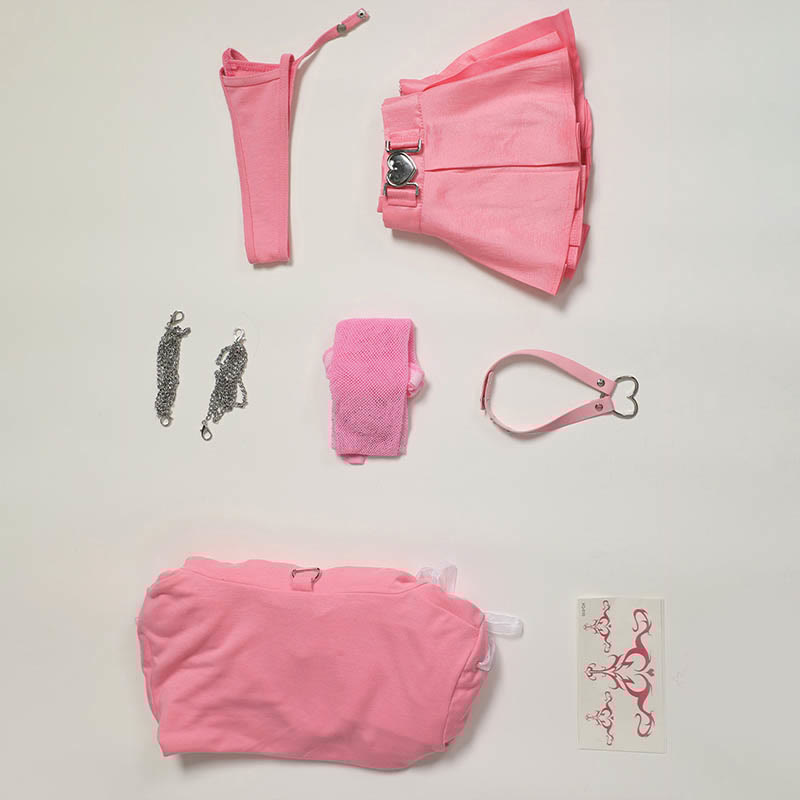 Cosplay Cat Heart Hollow Top Skirt Lingerie Costume