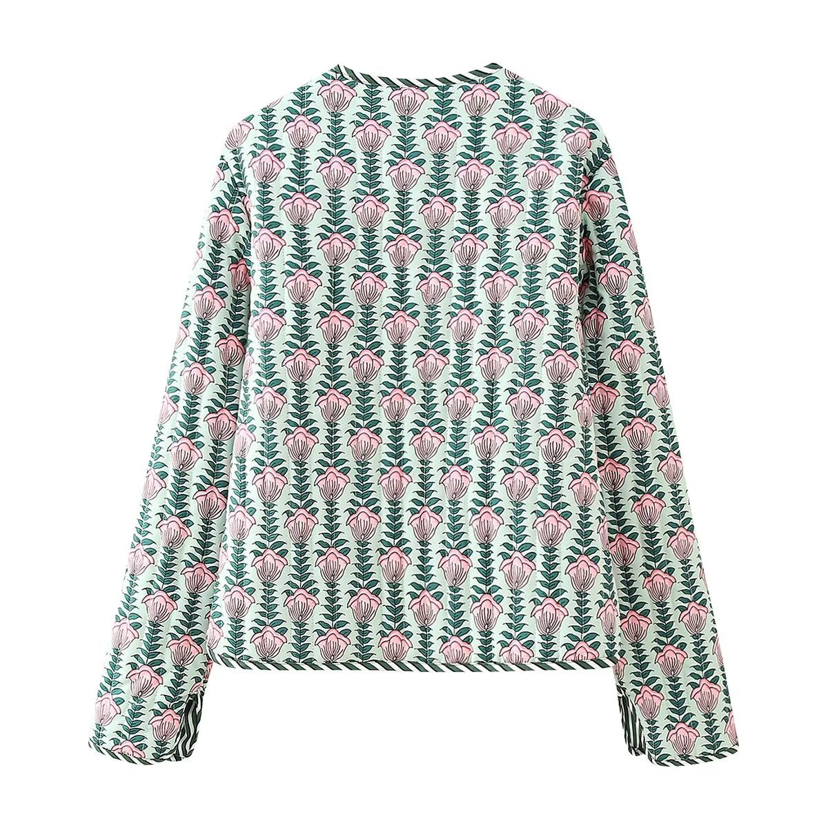 Winter Women Clothing Fashionable All Match Cardigan Loose Printed Coat