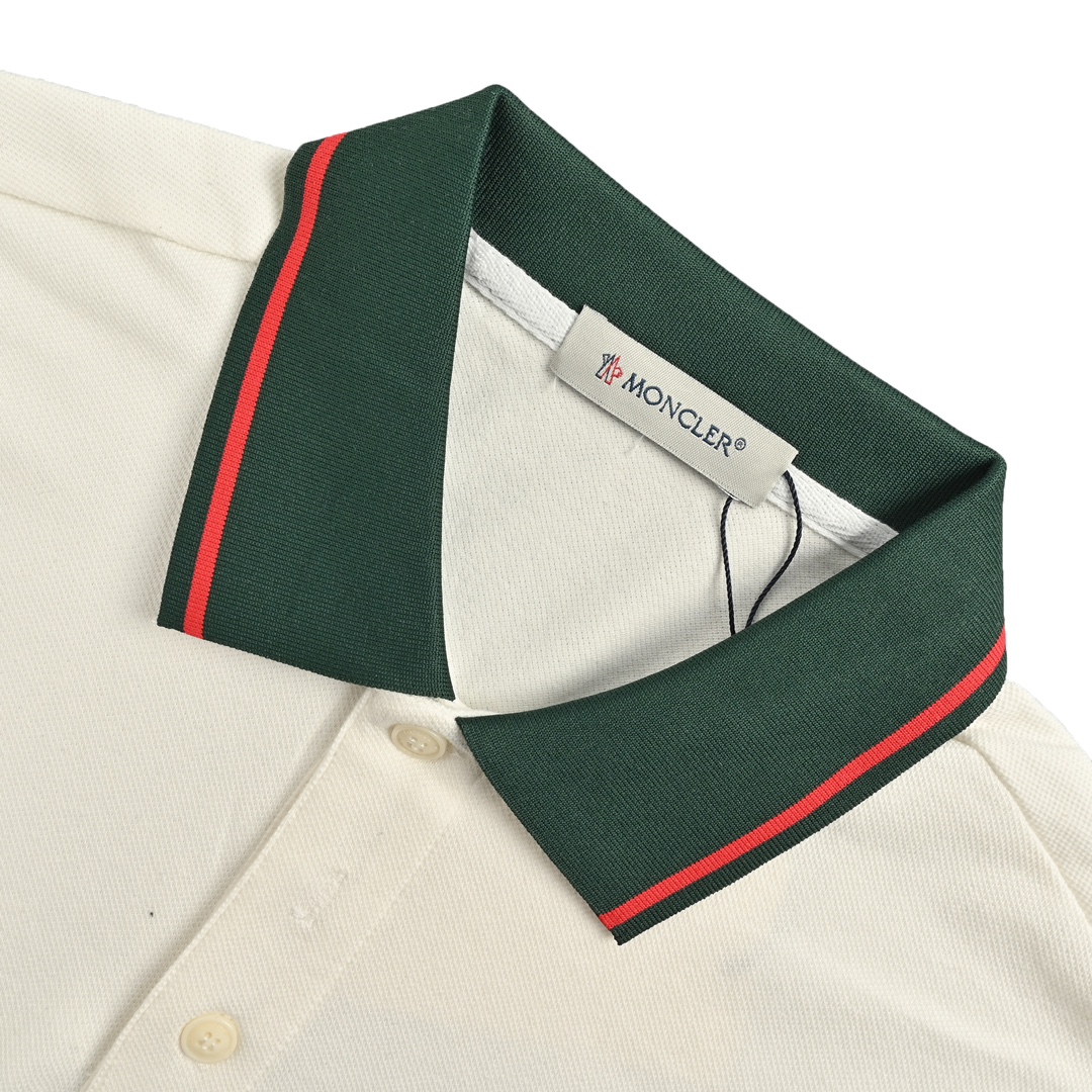 Moncler 24ss running man embroidered Polo short sleeve