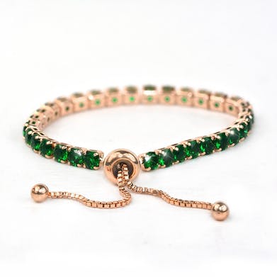 (Last Day Flash Sale-50% OFF) Adjustable Rose Gold Emerald Green Bracelet-Buy 1 Get 1 Free NOW!
