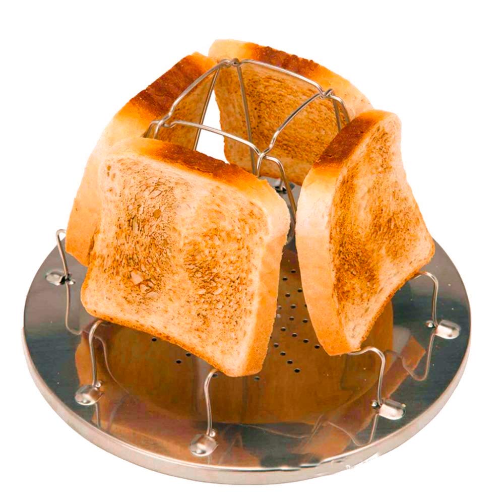 Camping Toaster for Gas Stove – 4-Slice Stainless Steel Stovetop Bread Toast Rack