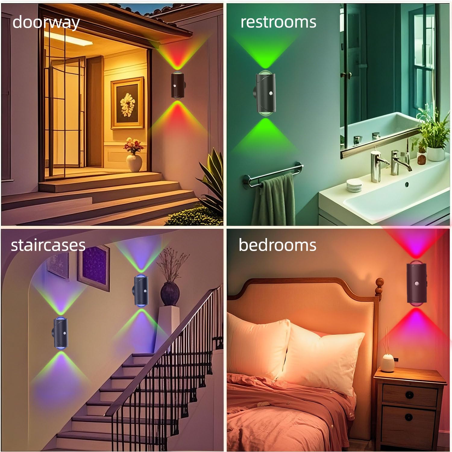 🔥USB Rechargeable LED Night Light with Move Sensor, RGB Gradient Ambient Light