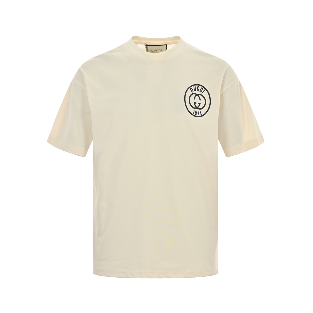 Gucci 24ss 1921 series printed logo short sleeves