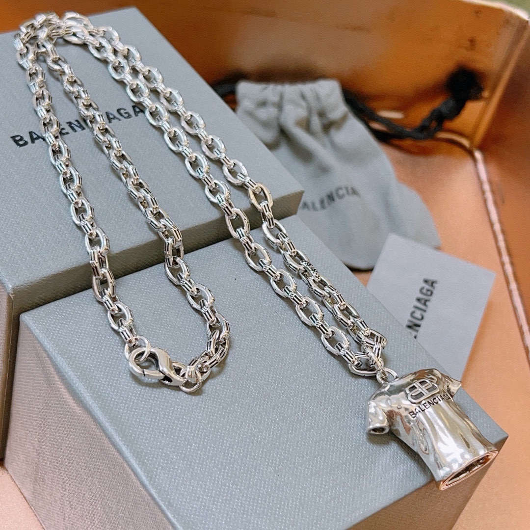 Balenciaga BB Clothes Chain Vintage Necklace