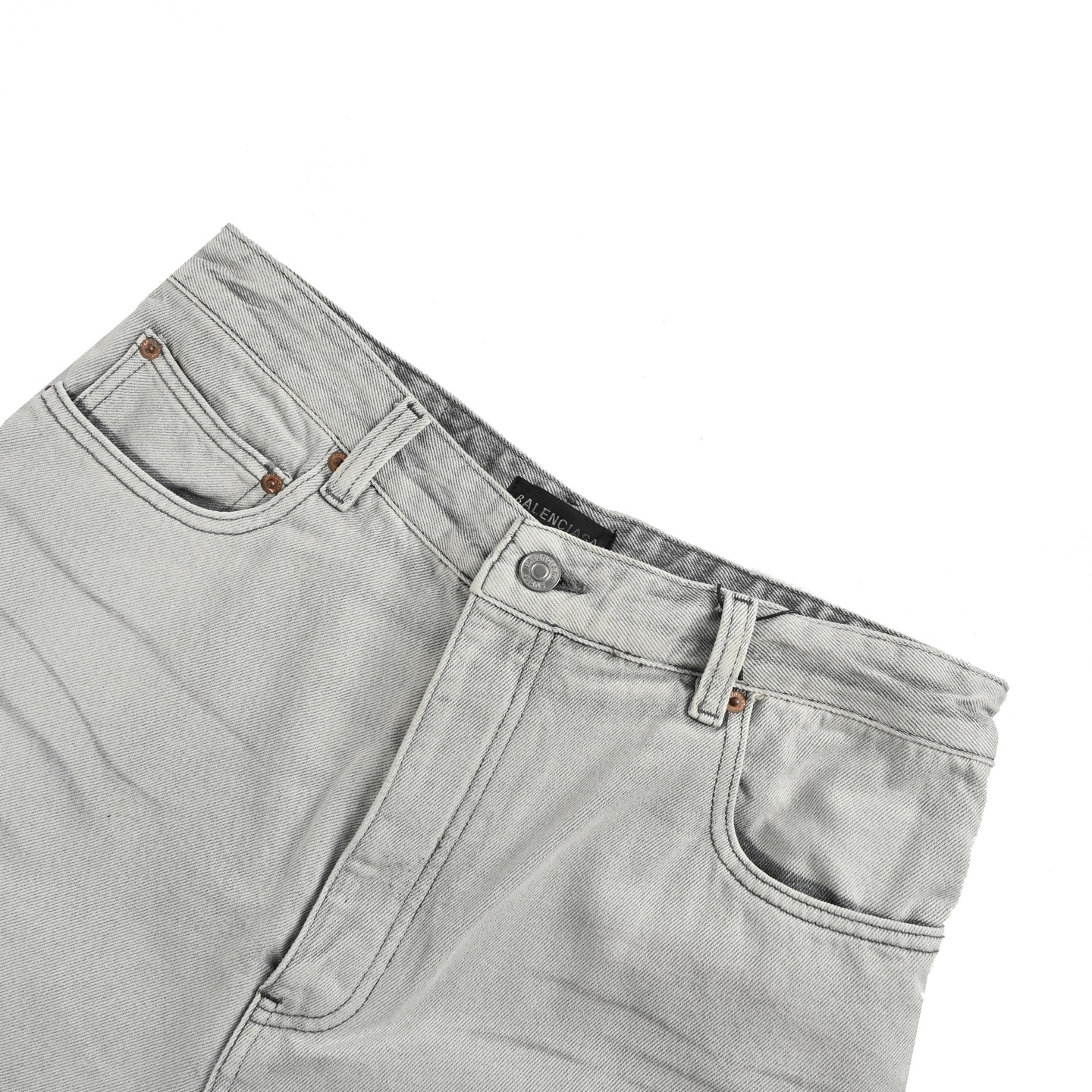 Balenciaga 24Fw light washed fleece denim trousers
