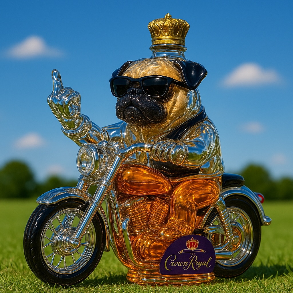 Funny Pug Whiskey Bottle