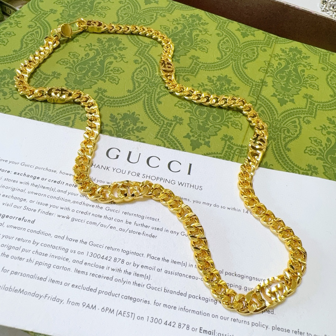 Gucci Anger Forest Double G Single Buckle Necklace