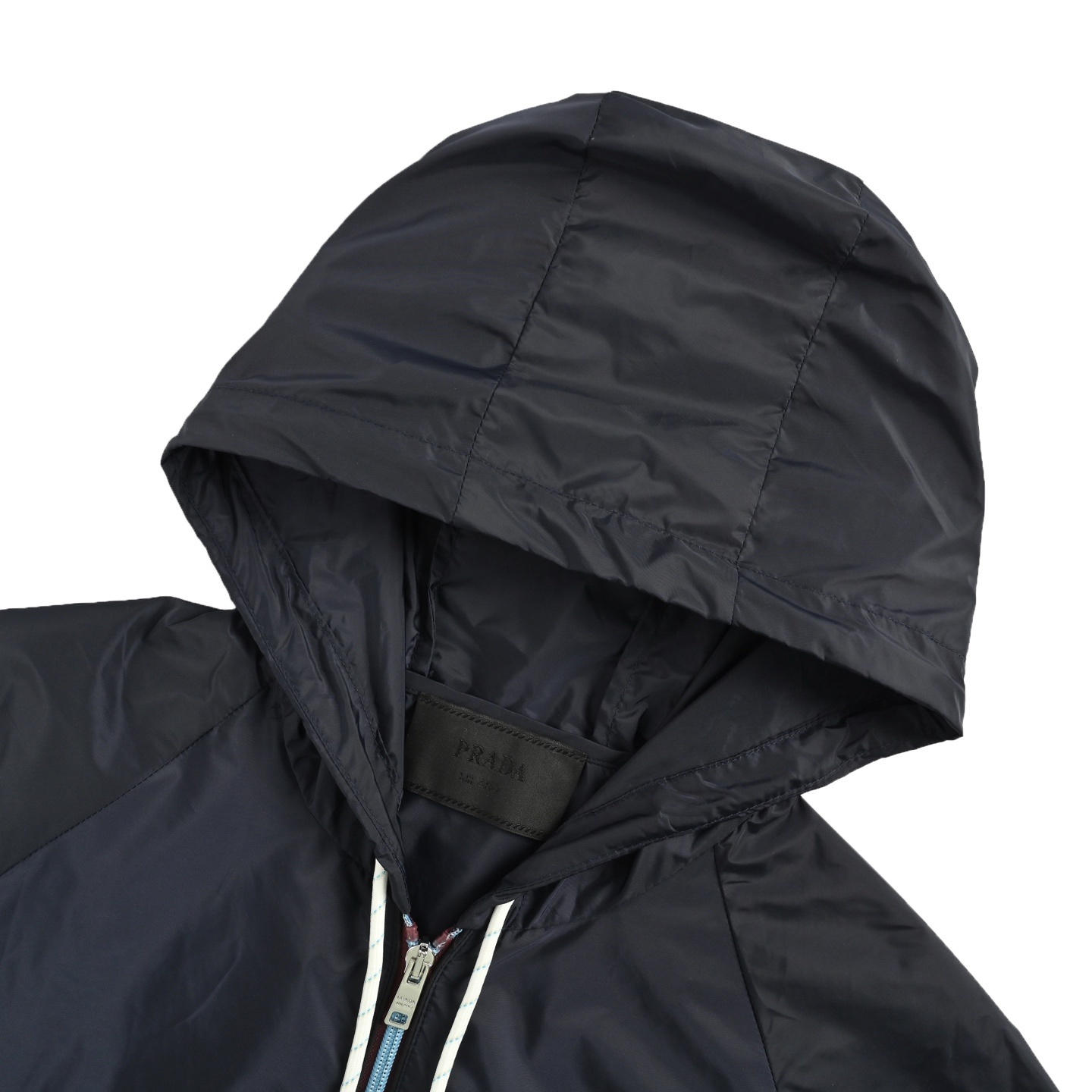 Prada 25Fw triangle logo contrast zip recycled nylon hooded jacket