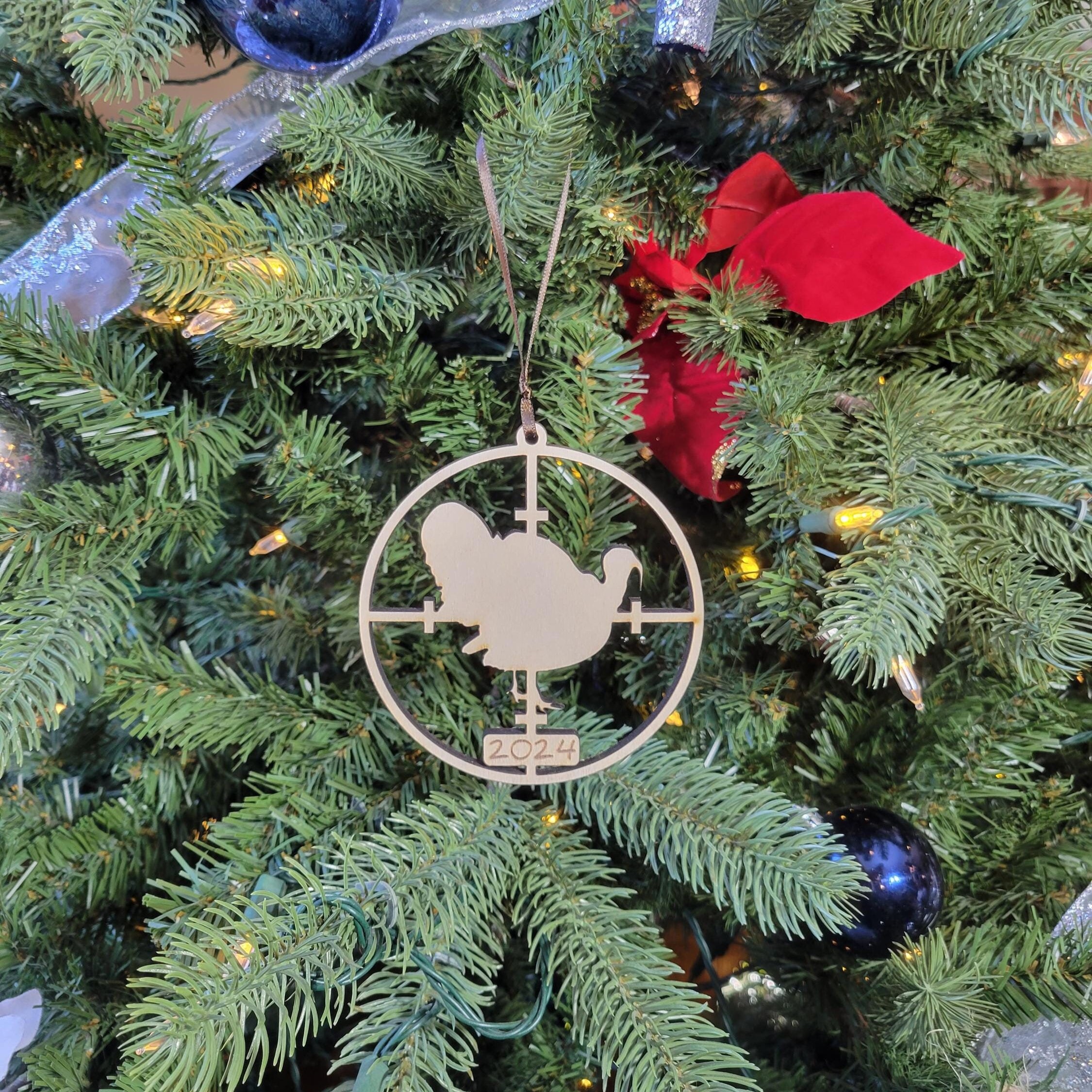 Wooden Hunting Christmas 2024 Tree Ornament