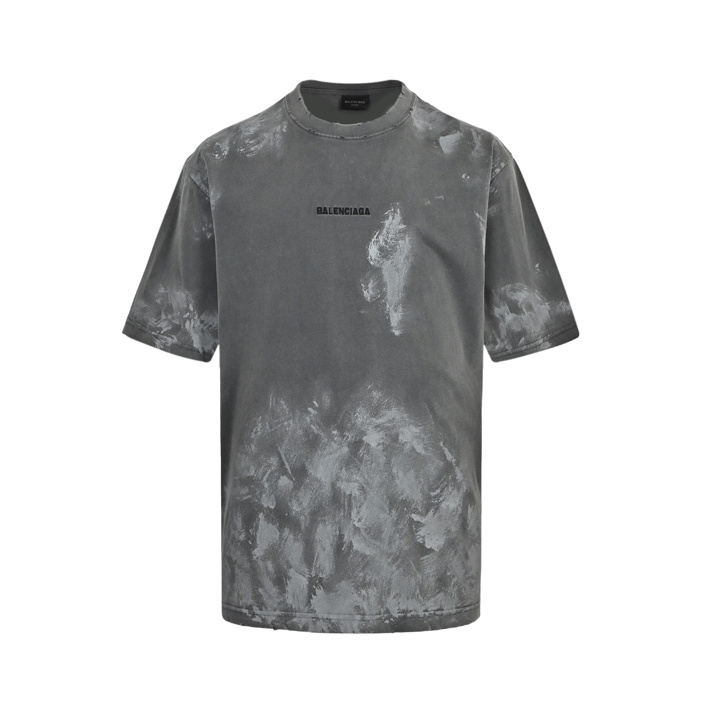 Balenciaga front and back letter embroidery hand-painted graffiti washed short sleeves