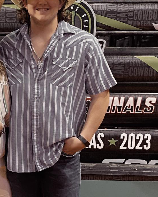Men's Western Casual Gray Striped Shirt