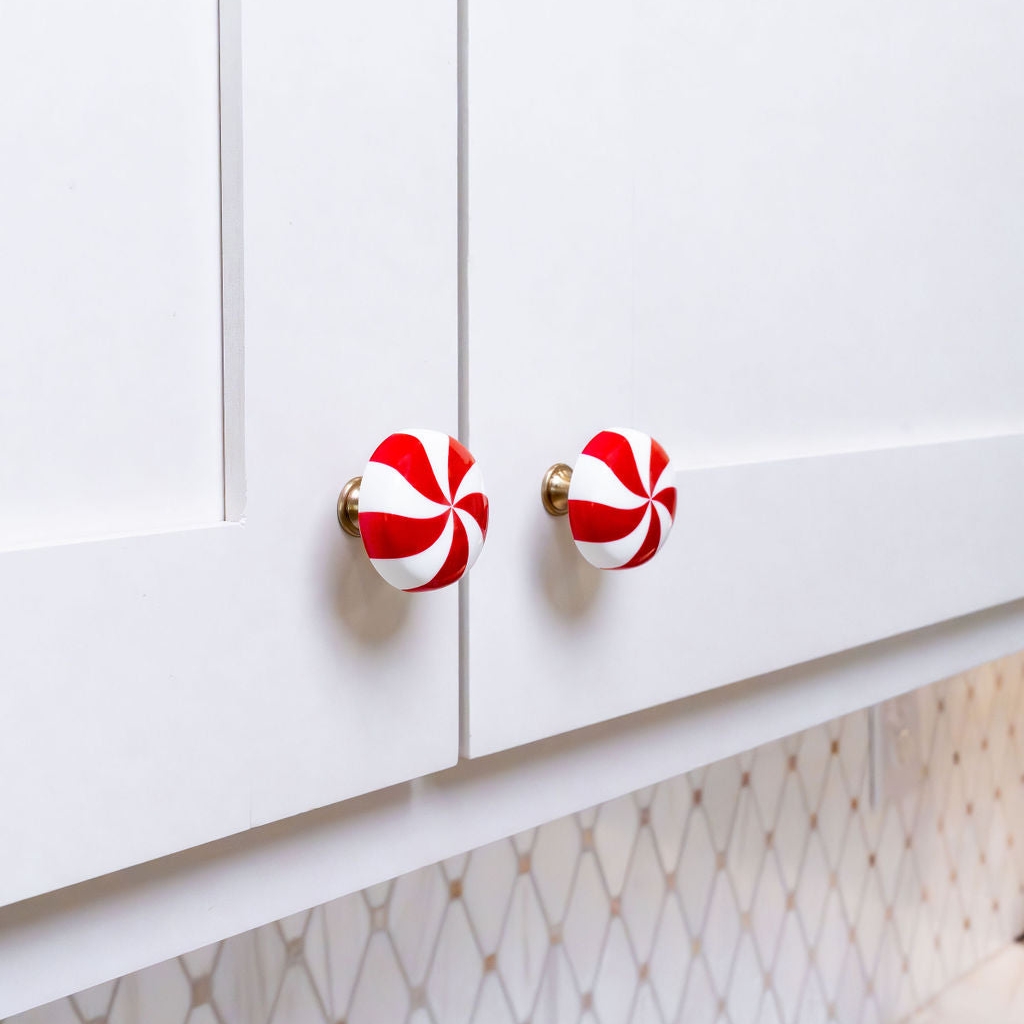 🎄 Early Christmas Sale 🎅 Set of 5 pcs Christmas Peppermint Knob Button Cover