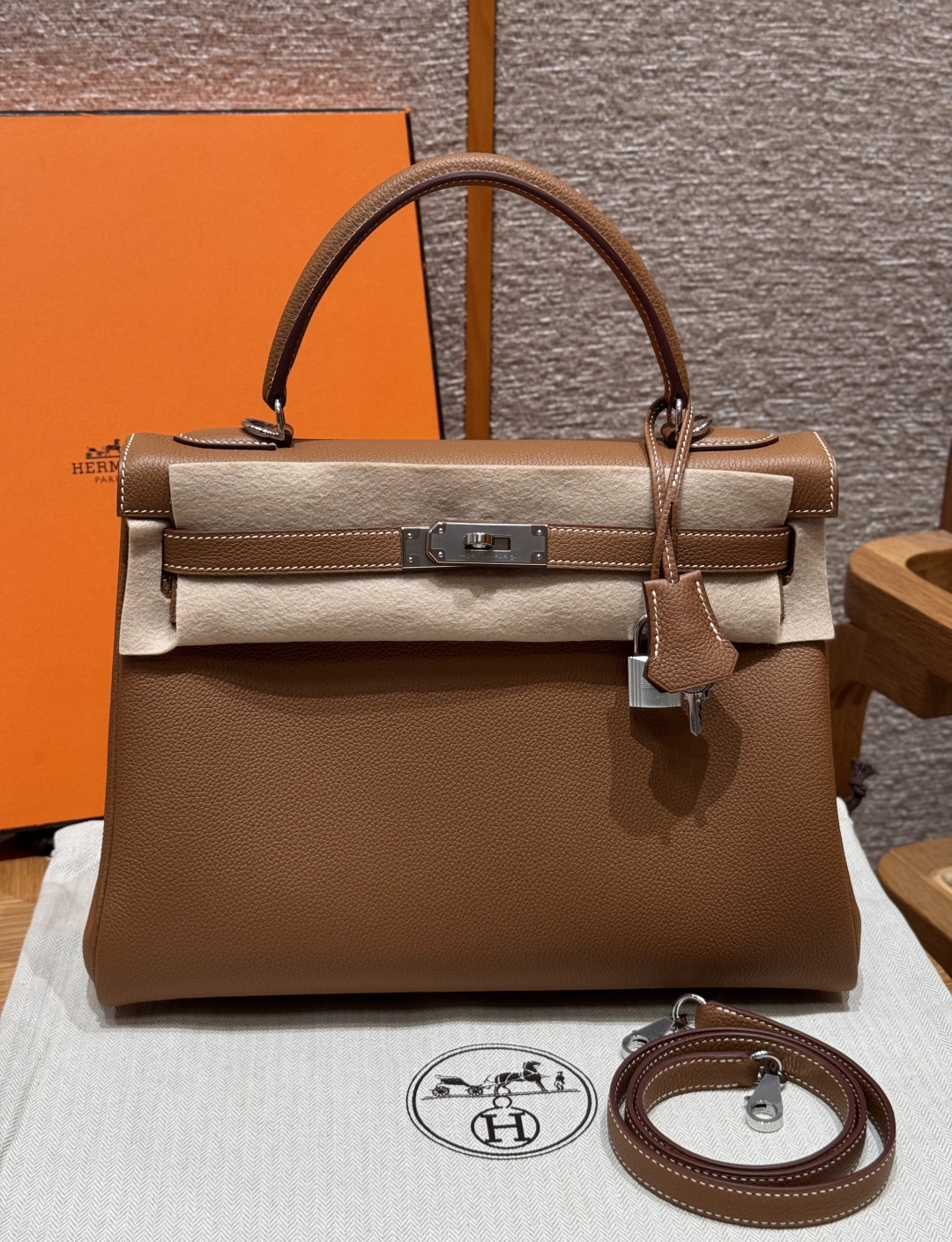 Hermes Birkin 37gold handbag (handmade to order)