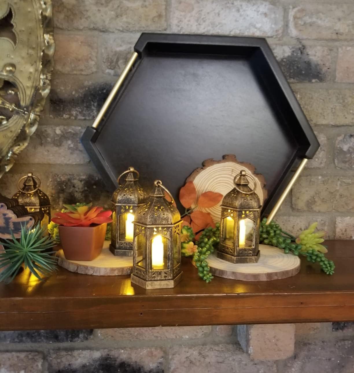 💖Last Day 49% OFF💖4 PCS Vintage Lantern with Flickering LED Candles