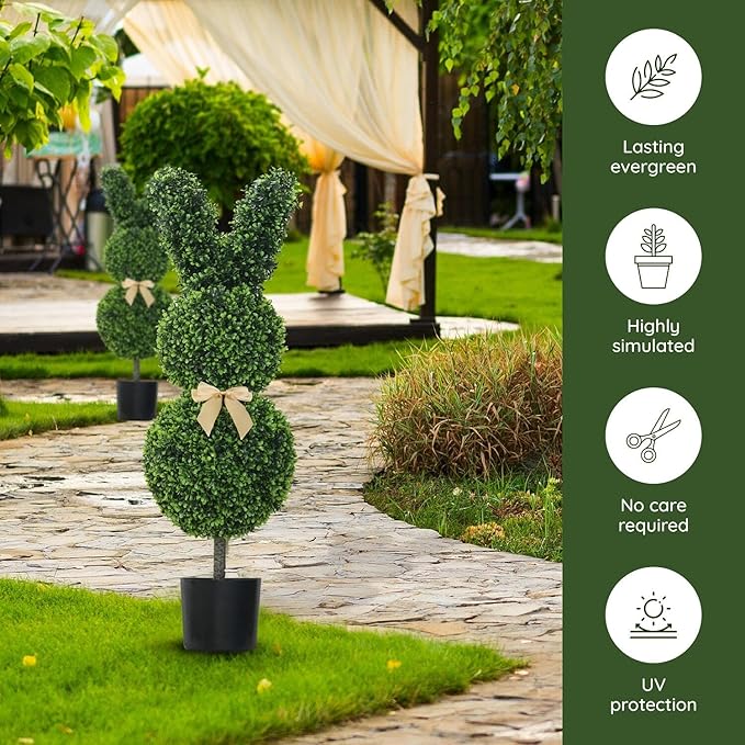 🐰Handmade Rabbit Shaped Topiary Trees💥The cutest bunny decoration🌳