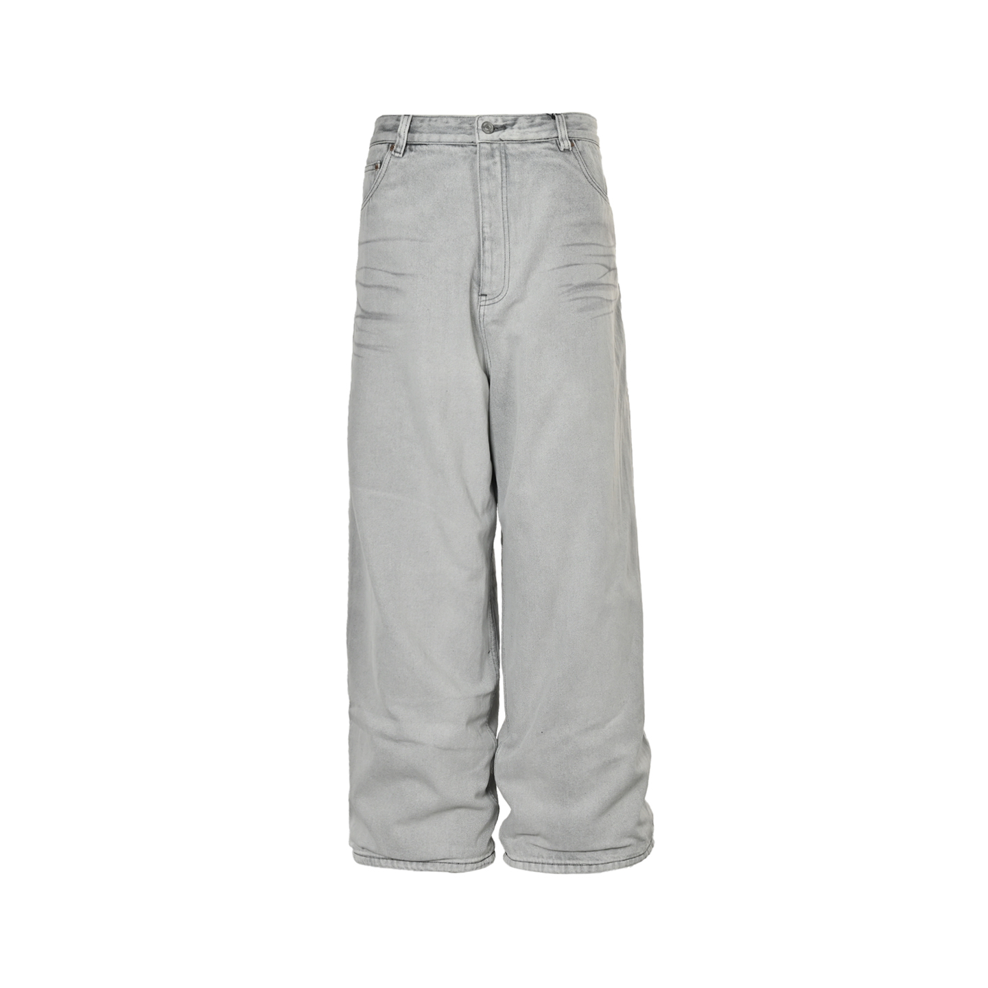 Balenciaga 24Fw light washed fleece denim trousers