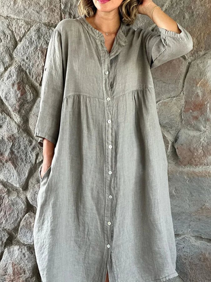 Casual Cotton Linen Dress