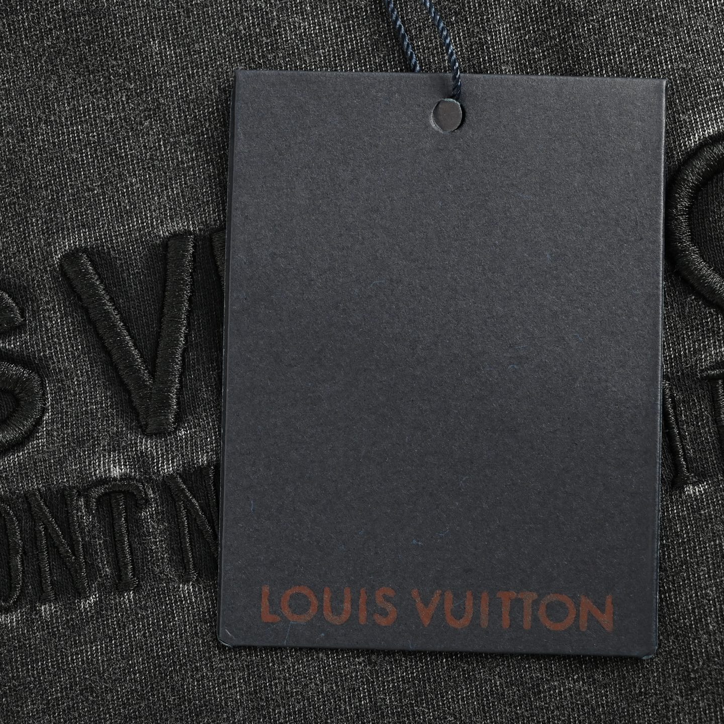 Louis Vuitton 25ss embroidered lettering washed distressed short sleeves