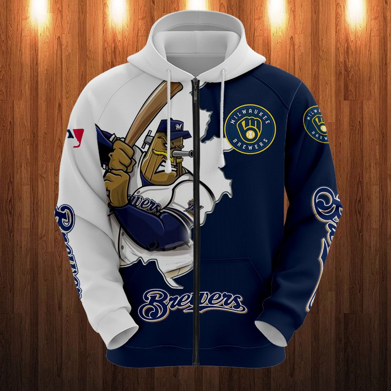 MILWAUKEE BREWERS HOODIES 3D MASCOT DESIGN