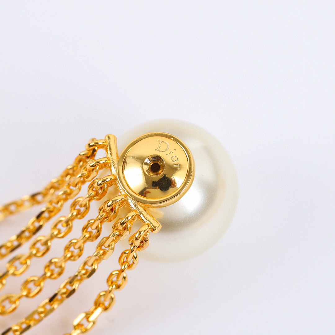 Dior Tassel Pearl Earrings