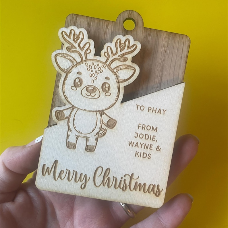 Personalised Christmas money gift holders