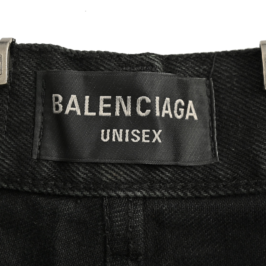 Balenciaga Rivet Piercing Ring Buckle Fire Machine Toe Jeans