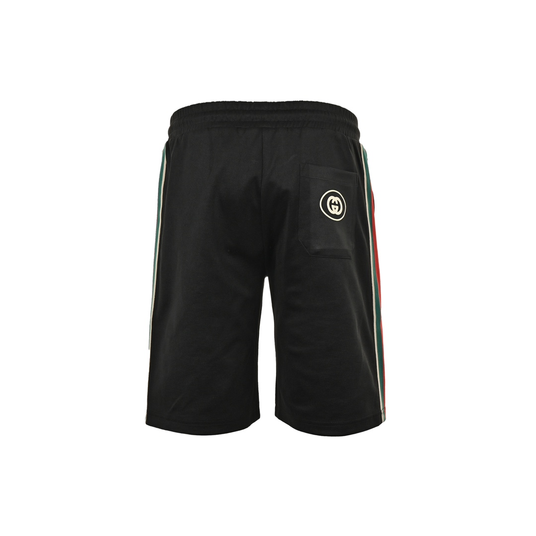 Gucci Classic Red and Green Web Pocket Double G Embossed Shorts