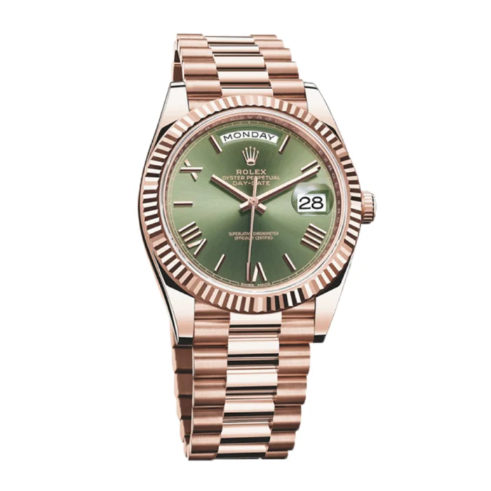 Rolex Day-Date 228235 “Everose Green Roman Dial” True to Original Copy