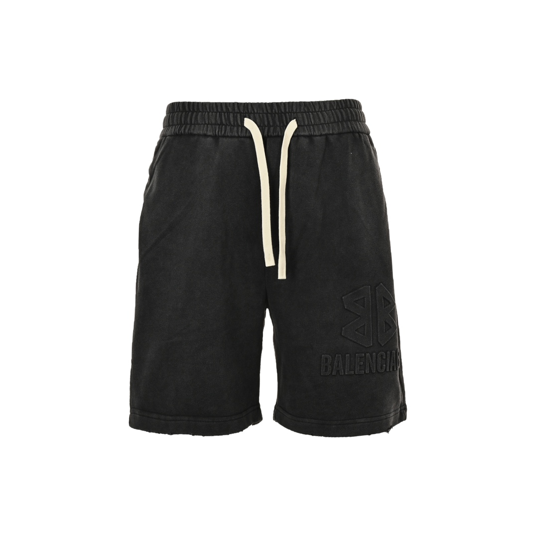 Balenciaga 24ss embossed logo washed shorts