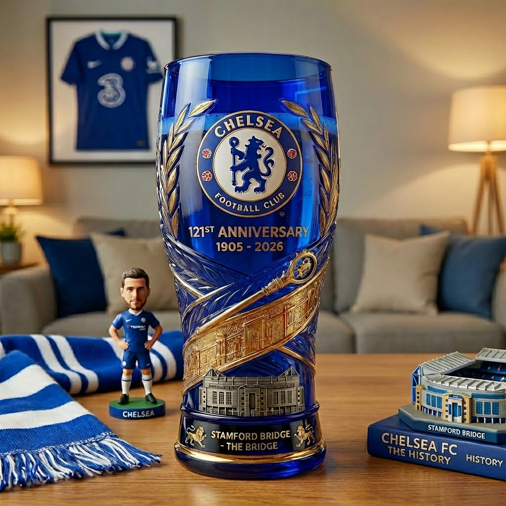 Chelsea FC 121st Anniversary Commemorative Glass