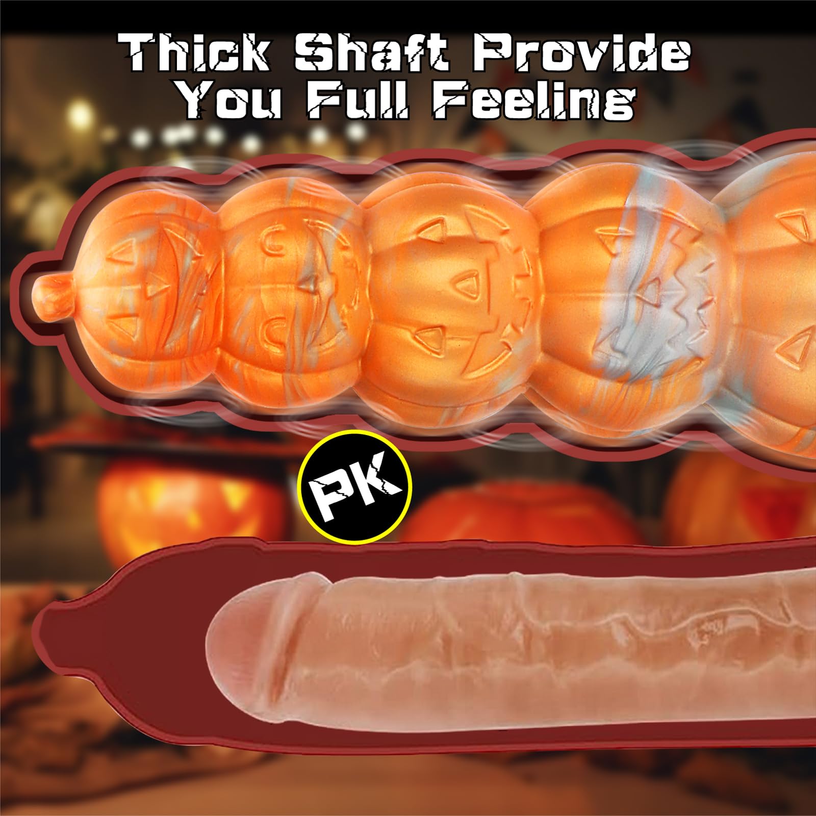 ⌛Limited Halloween Drop – Pumpkin-Inspired Silicone Massager with Suction Base🎃