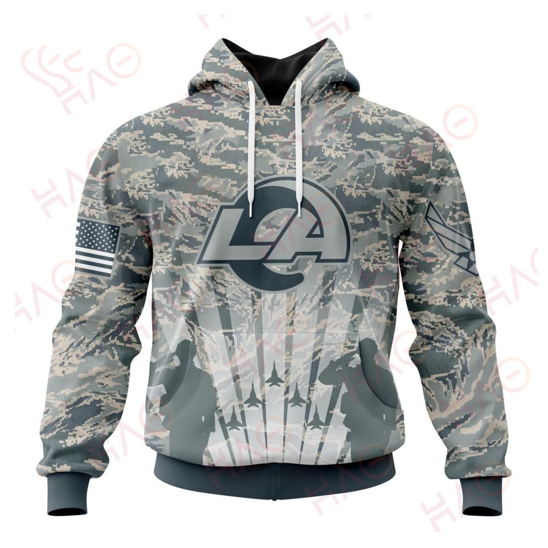LOS ANGELES RAMS 3D HOODIE US AIR FORCE