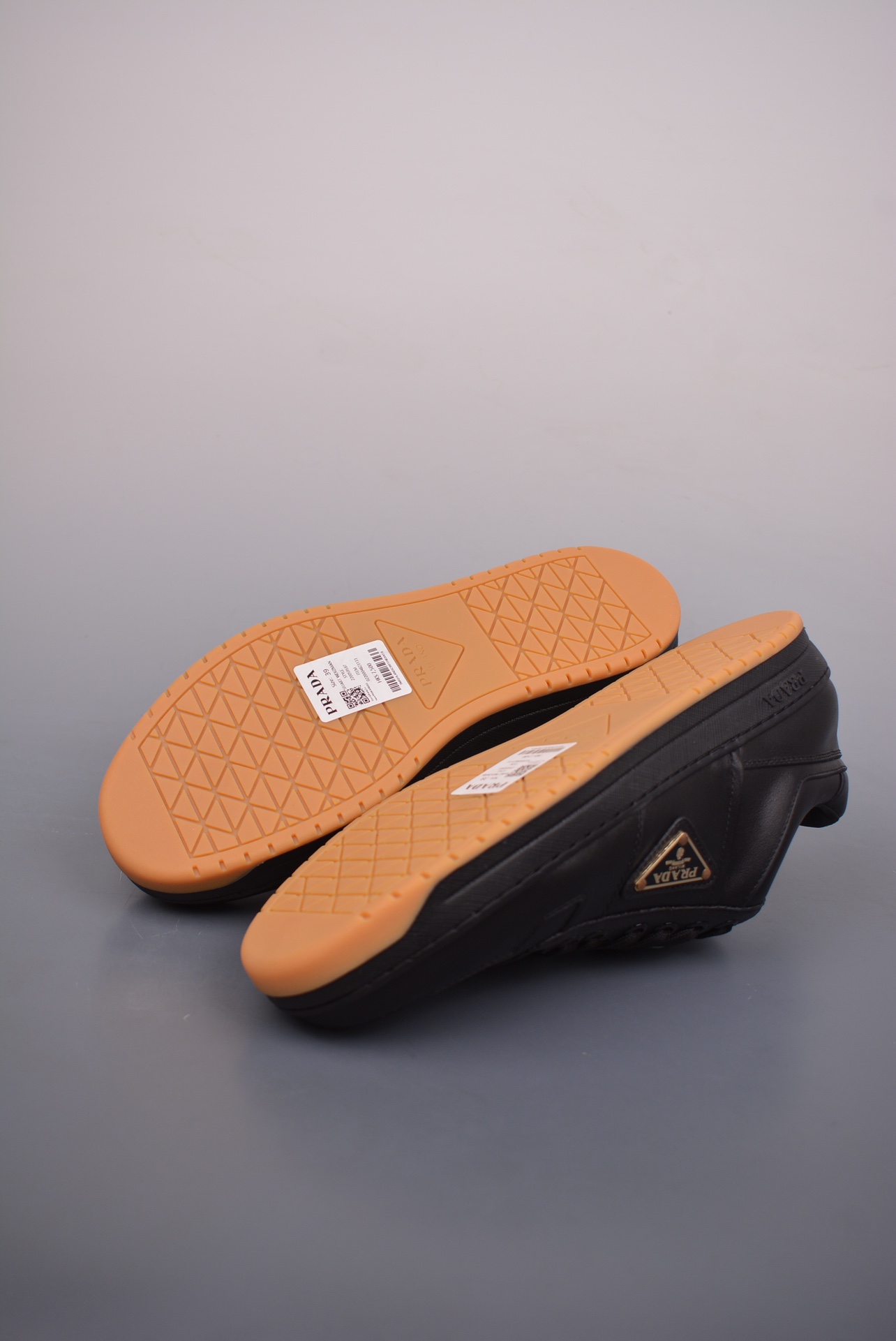 Prada Downtown Low Sneakers Black Gold Label