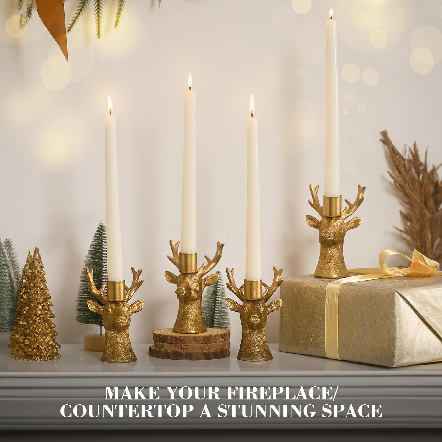 On Sale🔥Set of 4 pcs Christmas Reindeer Candle Holder