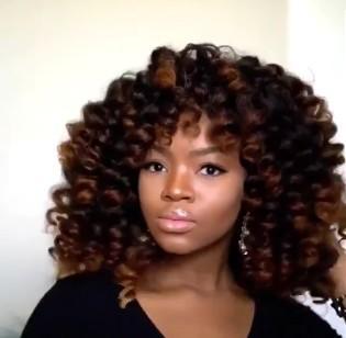 Luna A12 Gorgeous Shoulder Length Curly Afro Wig for Black Women