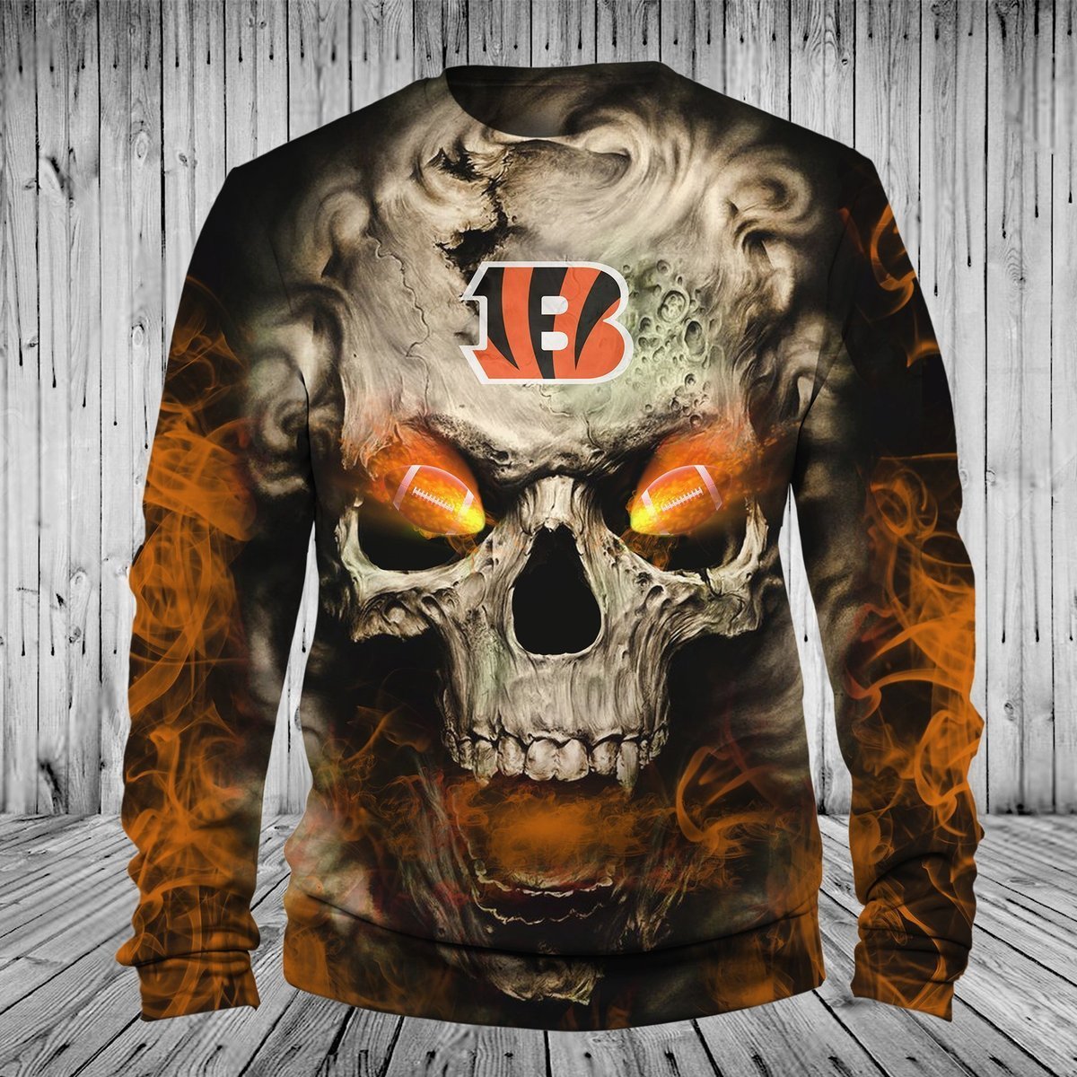 BENGALS HOODIE 3D SKULL16